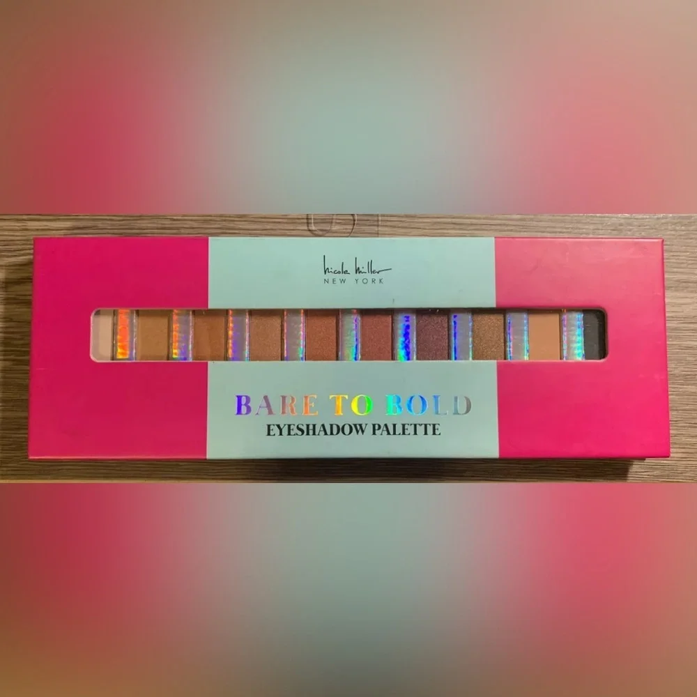 Brand New Nicole Miller Bare To Bold Eyeshadow Palette, Neutral Tones